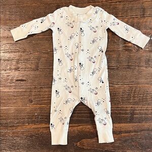 Hanna Andersson Snowman Print Kids Pajama Set - Cream and Black